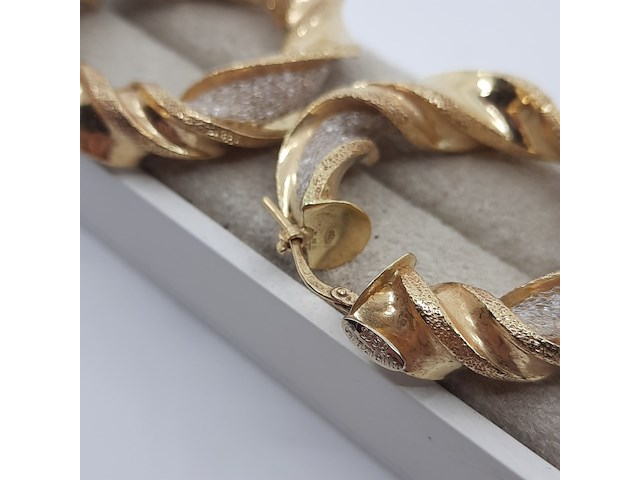 Paar creolen, 18 karaats - afbeelding 2 van  12