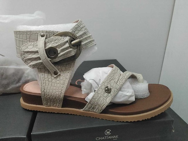 Paar croco lederen sandalen (5x) - afbeelding 1 van  4