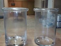 Paar dikglazen cilindervazen - afbeelding 1 van  5