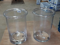 Paar dikglazen cilindervazen - afbeelding 2 van  5