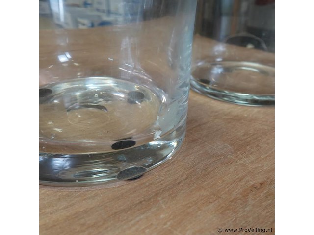 Paar dikglazen cilindervazen - afbeelding 5 van  5