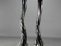 Paar dikglazen getordeerde vazen - afbeelding 1 van  5