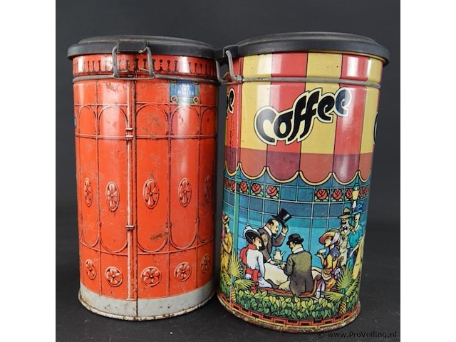 Paar gelithografeerde vintage blikken - afbeelding 4 van  5