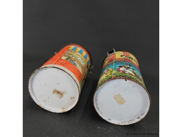 Paar gelithografeerde vintage blikken - afbeelding 5 van  5