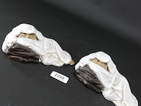 Paar gestileerde aardewerk happy boeddha's - afbeelding 2 van  5