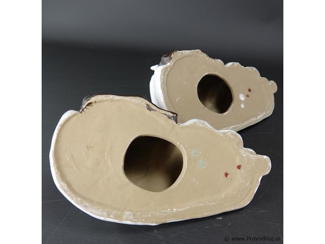 Paar gestileerde aardewerk happy boeddha's - afbeelding 5 van  5