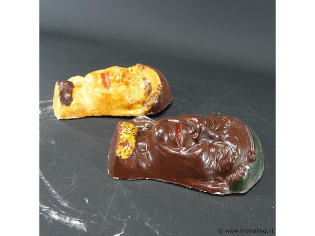 Paar gipsen indische portretten - afbeelding 4 van  5