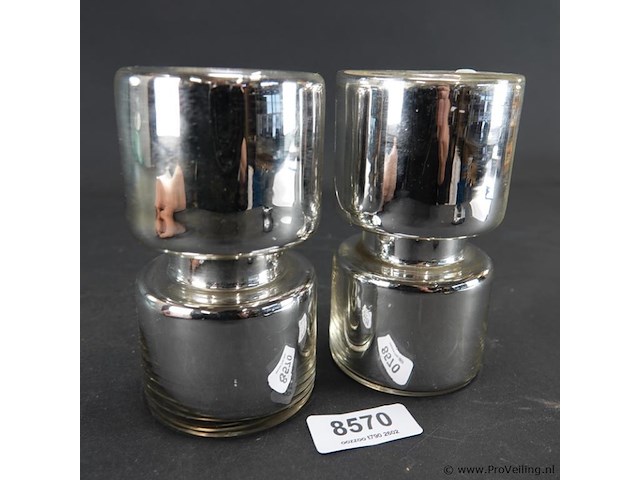 Paar glazen kandelaren - afbeelding 1 van  5
