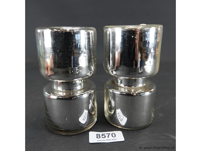 Paar glazen kandelaren - afbeelding 3 van  5