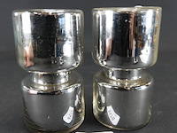 Paar glazen kandelaren - afbeelding 3 van  5