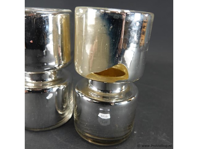 Paar glazen kandelaren - afbeelding 4 van  5