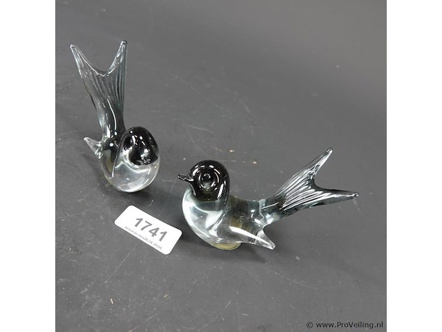 Paar glazen vogels - afbeelding 2 van  5
