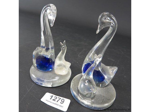 Paar glazen zwanen - afbeelding 3 van  5