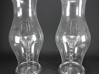 Paar grote glazen vaaskandelaren - afbeelding 1 van  5