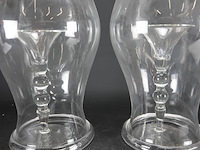 Paar grote glazen vaaskandelaren - afbeelding 4 van  5