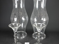 Paar grote glazen vaaskandelaren - afbeelding 5 van  5