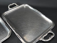 Paar grote verzilverde dienbladen - afbeelding 2 van  5