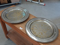 Paar grote verzilverde schalen - afbeelding 1 van  5