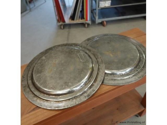 Paar grote verzilverde schalen - afbeelding 4 van  5