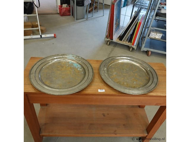 Paar grote verzilverde schalen - afbeelding 2 van  5