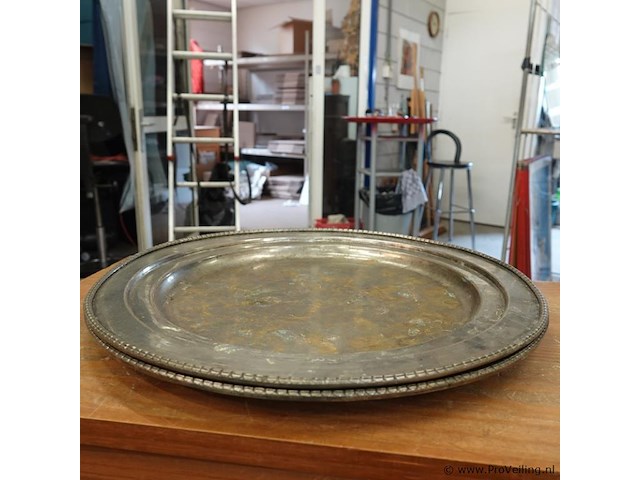 Paar grote verzilverde schalen - afbeelding 5 van  5