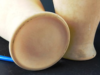 Paar hoge gezande glazen vazen - afbeelding 5 van  5