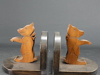 Paar houten boekensteunen met beren - afbeelding 1 van  5