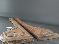 Paar houten consoles met snijwerk - afbeelding 4 van  5