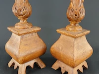 Paar houten kandelaren - afbeelding 4 van  5
