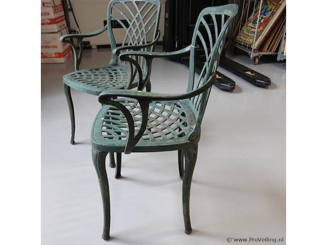 Paar ijzeren tuinstoelen - afbeelding 4 van  5