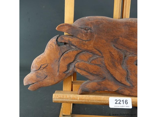 Paar in hout gesneden dolfijnen - afbeelding 2 van  5