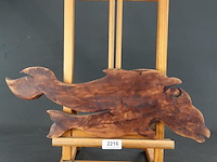 Paar in hout gesneden dolfijnen - afbeelding 5 van  5