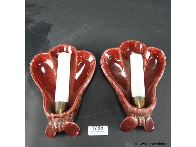 Paar jaren 50/60 franse vallauris-keramiek wandlampen - afbeelding 1 van  5