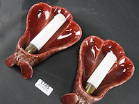 Paar jaren 50/60 franse vallauris-keramiek wandlampen - afbeelding 2 van  5