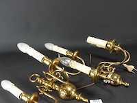 Paar koperen wandkandelaren - afbeelding 1 van  5