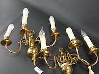 Paar koperen wandkandelaren - afbeelding 2 van  5