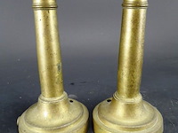 Paar koper/messing kandelaren - afbeelding 1 van  5