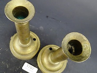 Paar koper/messing kandelaren - afbeelding 3 van  5