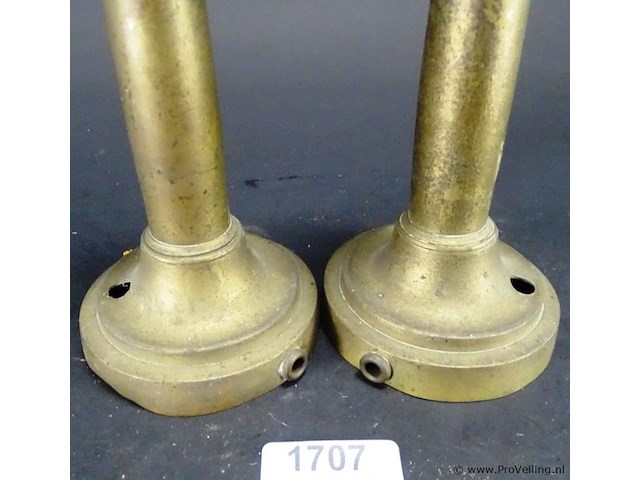 Paar koper/messing kandelaren - afbeelding 4 van  5