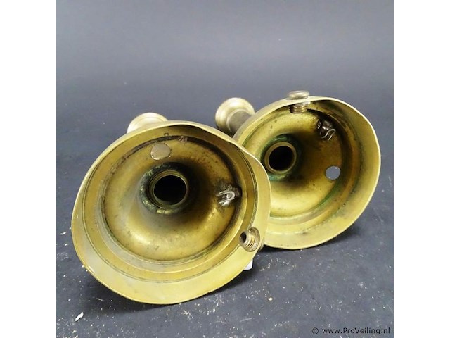 Paar koper/messing kandelaren - afbeelding 5 van  5