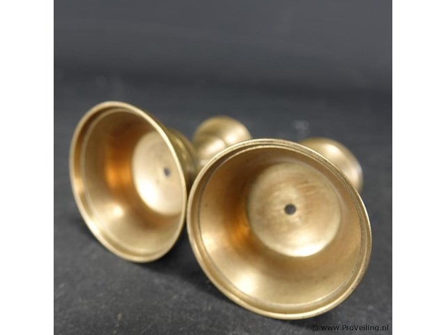 Paar messing/koper kandelaartjes - afbeelding 3 van  3