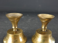 Paar messing/koper kandelaartjes - afbeelding 1 van  3