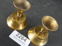 Paar messing/koper kandelaartjes - afbeelding 2 van  3