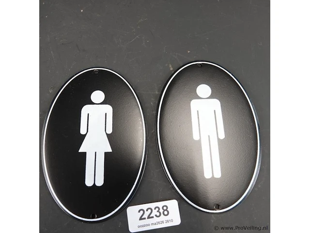 Paar metalen wc schilden - afbeelding 1 van  5