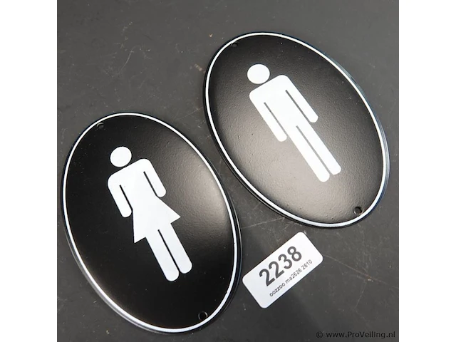 Paar metalen wc schilden - afbeelding 2 van  5