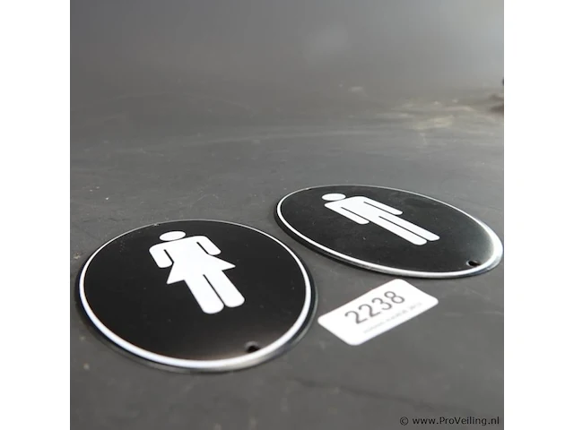 Paar metalen wc schilden - afbeelding 3 van  5