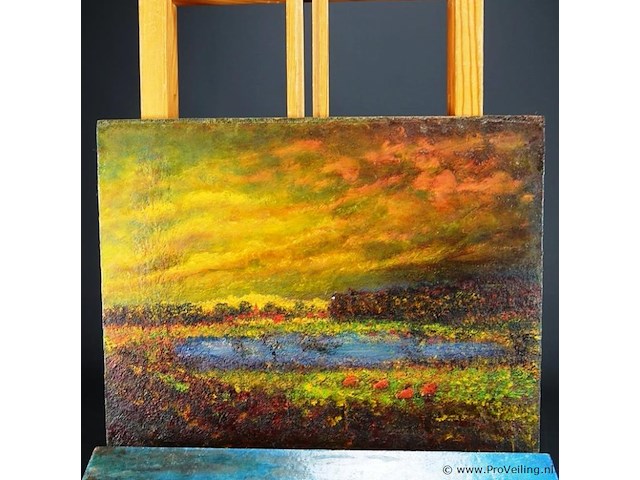 Paar olieverfschilderijen op board - afbeelding 2 van  5