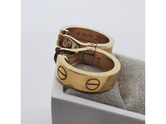 Paar oorclips, 18 karaats, cartier, love - afbeelding 6 van  12