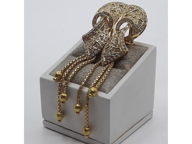 Paar oorclips, 18 karaats - afbeelding 5 van  12