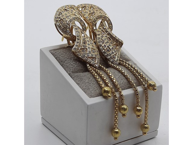 Paar oorclips, 18 karaats - afbeelding 6 van  12